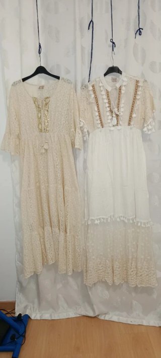 Vestido blanco de fiesta con brillos
