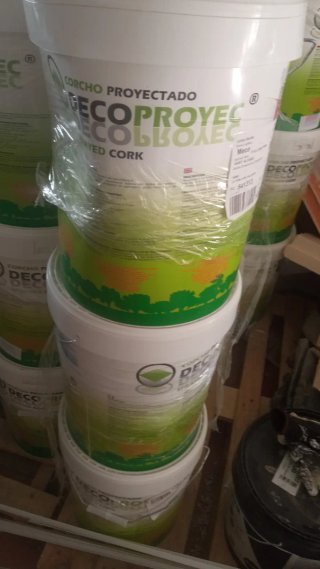 15 Botes corcho Proyectado DECOPROYEC 12 Kg blanco