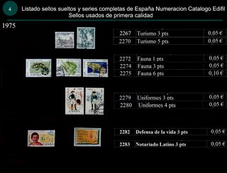 Sellos Año 1975 completo y sueltos Usados España