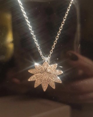 Collana Amen fiore zirconi argento