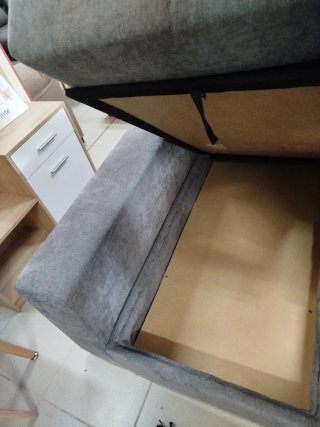 Chaise longue modular con arcón y cojines