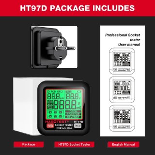 Comprobador enchufe digital HABOTEST HT97D