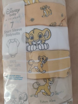 Pack 7 Bodies Disney Bebé Simba 12-18m