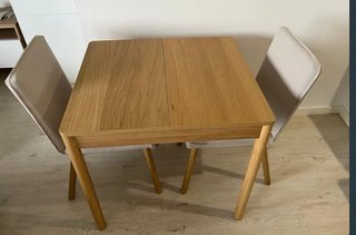 Mesa Extensible IKEA + 2 Sillas Tapizadas