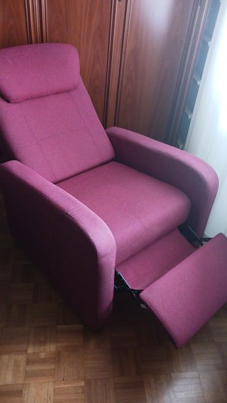2 poltrone reclinabili viola tessuto