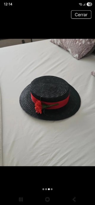 Sombrero Cordobés Negro con Cinta Roja