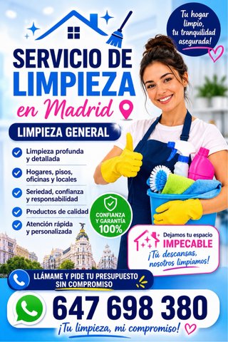 Ofrece servicio de limpieza