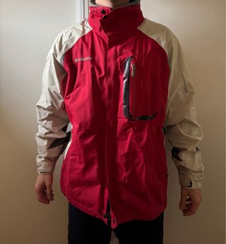 Chaqueta Columbia Hombre Beige y Roja
