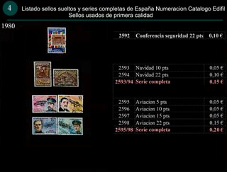 Sellos Año 1980 completo y sueltos Usados España