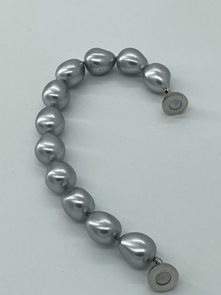 Pulsera Perlas Sintéticas Plateadas