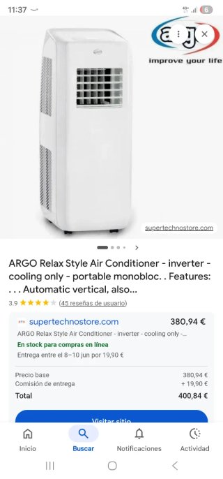 Aire Acondicionado Portátil Argo VDC