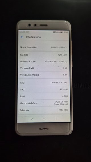 Huawei P10 Lite Dual Sim Bianco Perla