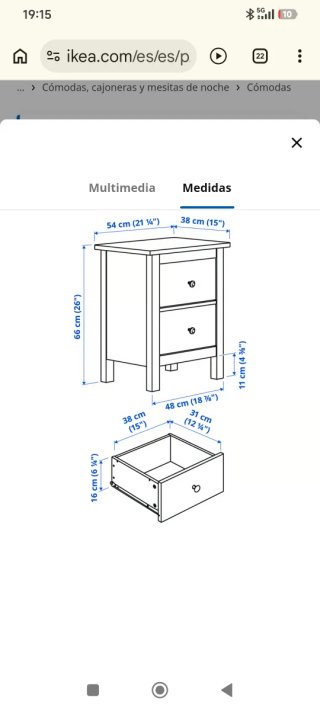 Mesitas de noche Hemnes Ikea