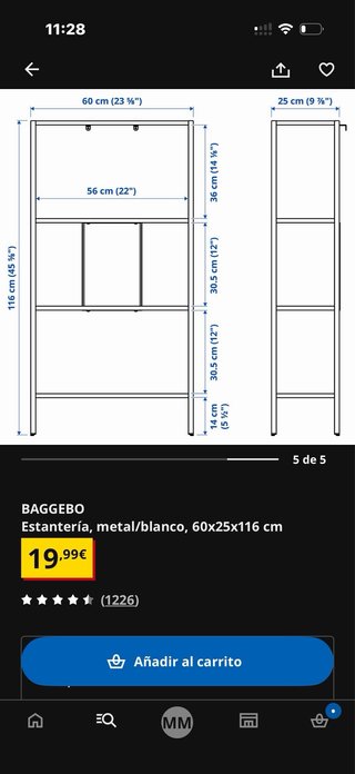 Estantería metálica blanca