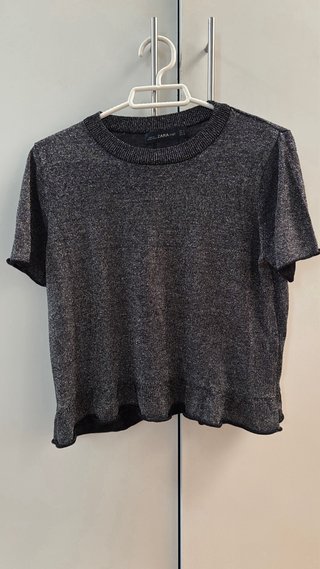 Conjunto punto Zara gris y plateado