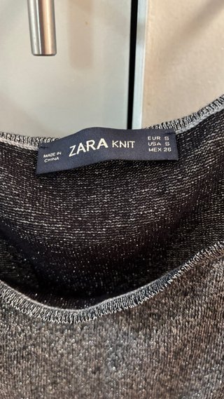Conjunto punto Zara gris y plateado