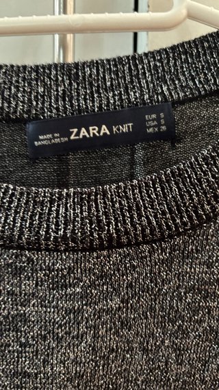 Conjunto punto Zara gris y plateado