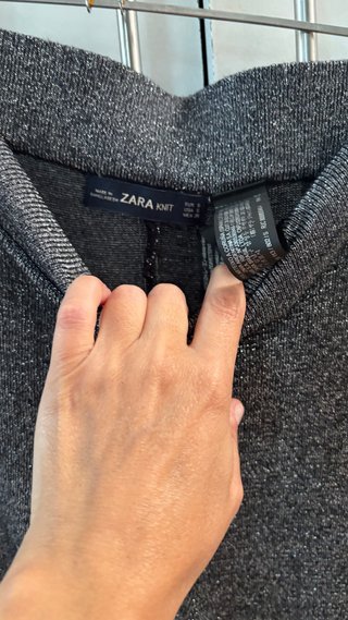 Conjunto punto Zara gris y plateado