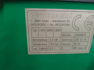 Prensa Hidraulica Industrial Zingerlemetal C400