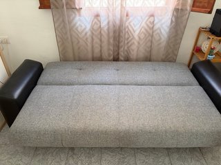 Divano letto Clic Clac in tessuto e pelle
