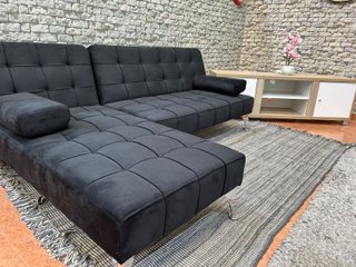 Sofá Cama Negro + Mueble TV