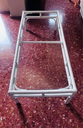 Mesa centro ratán y cristal