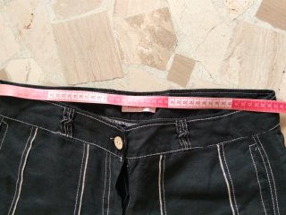 Pantaloni Capri Lino Nero