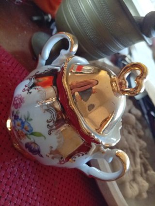Juego de té vintage italiano dorado