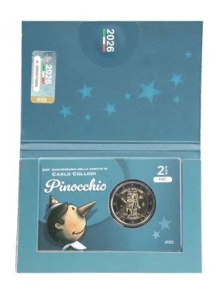 2 euros Italia 2026 Pinocho Reverse Proof