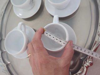 Juego de 4 tazas de café con platillos
