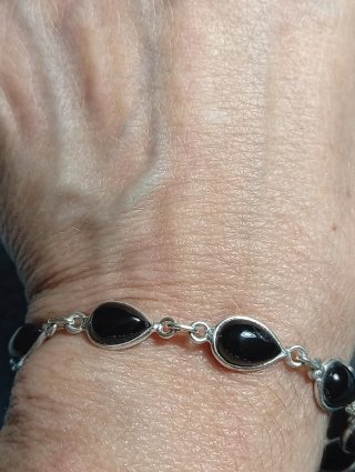 Pulsera Plata Ley con Piedra onix