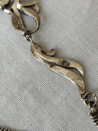 Antiguo collar marcasitas y granate