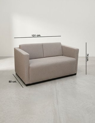 Sofá de 2 plazas beige/gris