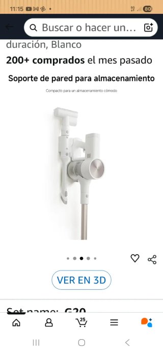 Aspiradora sin cable blanca
