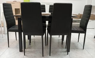 Mesa Comedor Extensible + 6 Sillas Negra. !Oferta!