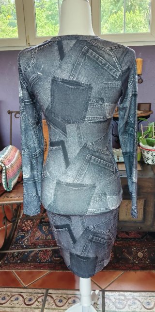 Vestido estampado vaquero talla única