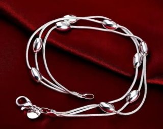 Bracciale Argento 925 Palline Unisex Nuovo