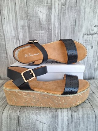 Sandalias negras cuña n° 40