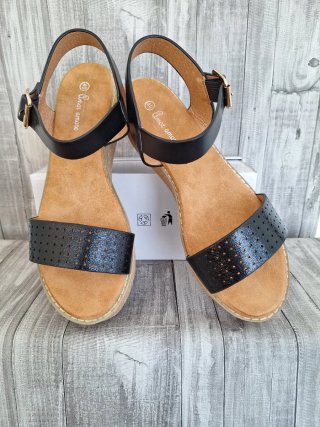 Sandalias negras cuña n° 40