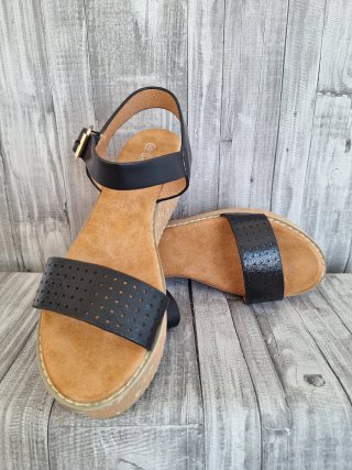 Sandalias negras cuña n° 40