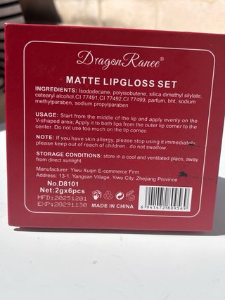 Set 6 Labiales Mate Dragon Ranee