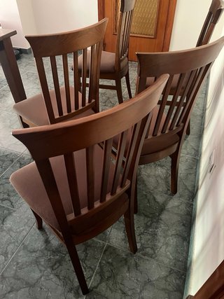 Mesa extensible madera + 6 sillas