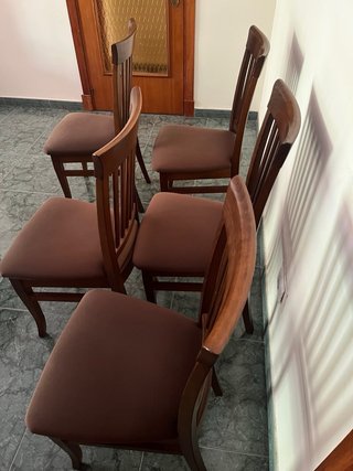 Mesa extensible madera + 6 sillas