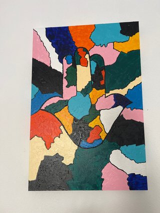 Cuadro hecho a mano estilo abstracto mano de fatim