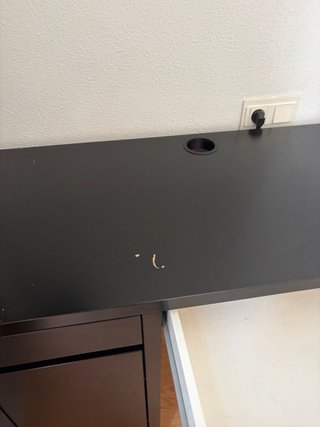 Mesa escritorio negra madera y metal