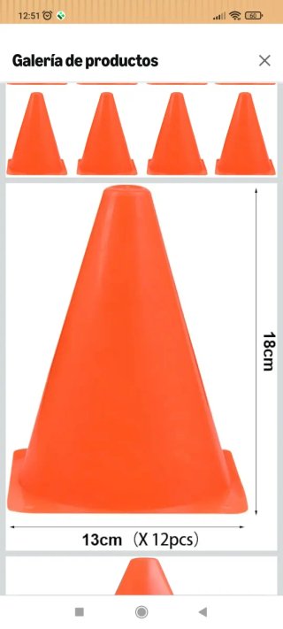 Conos Naranja para Entrenamiento (12uds)