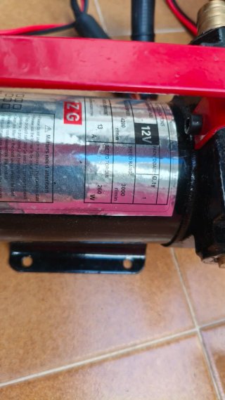 260w Bomba Gasoil 12V con Pinzas Cocodrilo