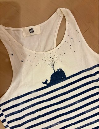 Camiseta tirantes OII ballena y rayas