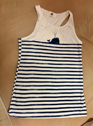 Camiseta tirantes OII ballena y rayas
