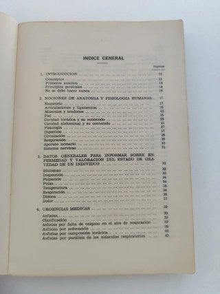 Manual, Socorros de primera urgencia
